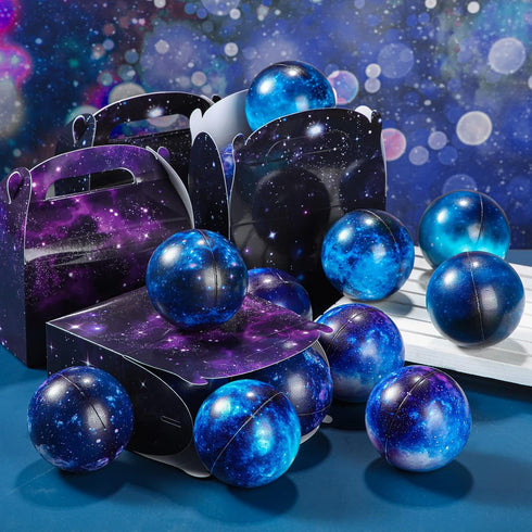 30 2.5 Inch Pcs Galaxy Stress Ball Bulks for Kids Adults, Galaxy Party Favor Gift Decorations Space Theme Stress Balls