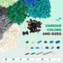 1800Pcs Set Building Bricks, Classic Bulk Small Blocks, Classic Building Bricks Basic Building Blocks(Blue Green White)