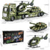 Toys,25.6" 2 3 4 5 Dwi Dowellin Green Military Big Truck Semi Truck Toy with Helicopters and Tank,Army Toys with Lights