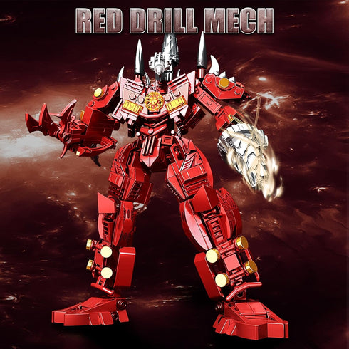 Set, 437 HIGH GODO Red Drill Mech Robot Building Blocks Toilet Upgraded TV Figure Mech Model Building Kit, Cool