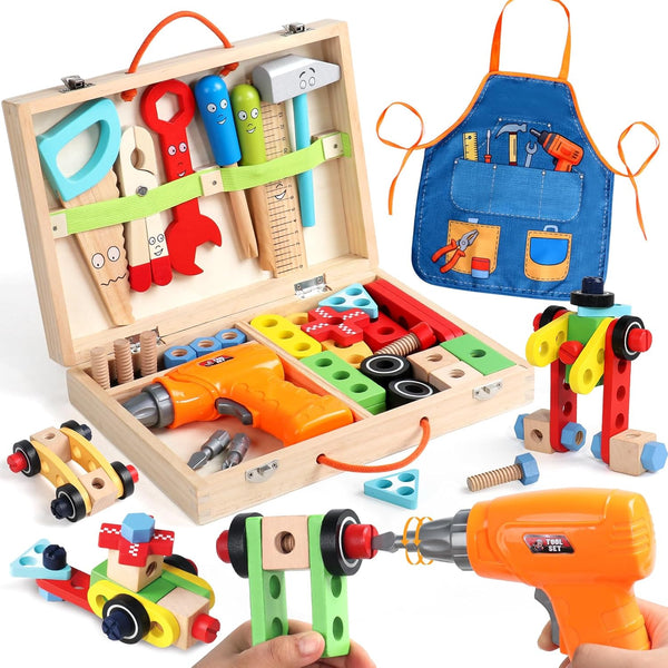 Kids Tool Set with Drill, Educational Montessori Toys for 3 Year Old