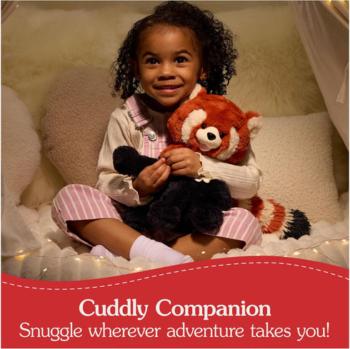 1 10 GUND Cedar Red Panda Plush, Premium Red Panda Stuffed Animals for Ages and Up, Orange/Blue