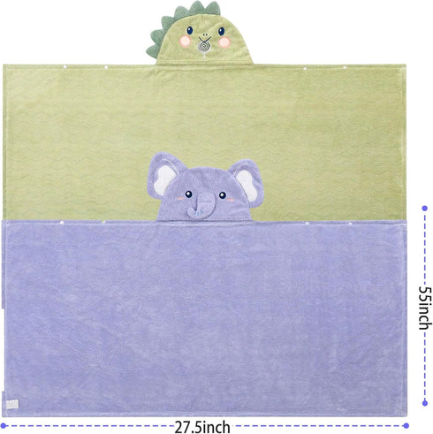 2-Pack 27.5"X55" Toddler Towels Hooded Kids Bath Towel Unisex Toallas para Bebe Thick Ultra Absorbent Soft Baby Towels