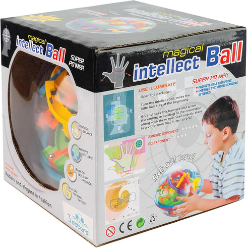 3 Otters 3D Puzzle Ball, Large Interactive Maze Game with 138 Obstacles, Educational Sphere Game Ball for Boys