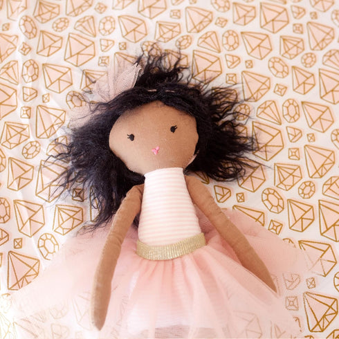 MON AMI Pink Ballerina African American Doll – 15”, Soft & Cuddly Plush Doll, Great Gift for Kids