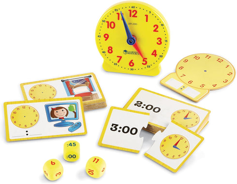 Learning Resources Time Activity Set - 41 Pieces, Montessori Clock for Teaching Time, Ages 5+