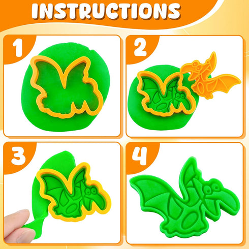 Set 27 2-8, Dinosaur Dough Tools for Kids, PCS Dinosaur Molds and Accessories for Creative Fun, Dough Starter Kit