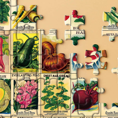 Vintage Plant Puzzle 1000 Pieces for Adults - Heirloom Seeds Flower Jigsaw Puzzles