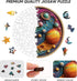 300 Qiuenisray Space Puzzles for Adults, Pieces Solar System Planet Wooden Jigsaw Puzzles, FSC Certified Unique Shape