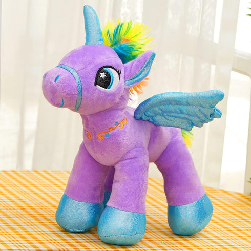 14'' Houwsbaby Purple LED Light Up Unicorn Stuffed Animal,Unicorn Plush Toy,Glowing Horse Plush Toy Night Light Glitter