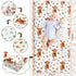 Croknit 4 Pack 52" 28" x Changing Pad Cover for Boys Girls Highland Cow Eucalyptus Leaf Floral Pattern Neutral Nursery
