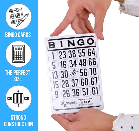 Regal Bingo - Classic Bingo Cards - 200 Count - 6.125” x 4.17” Cardstock - White