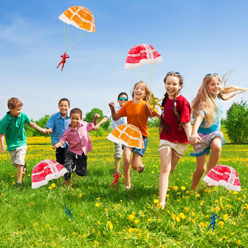 OJYUDD 50 PCS Mini Parachute Toy, Army Parachute Flying Throwing Outside Toys for Toddlers Party Favors