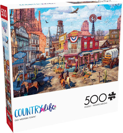Buffalo Games Country Life Old Western Town - 500 Piece Jigsaw Puzzle for Adults