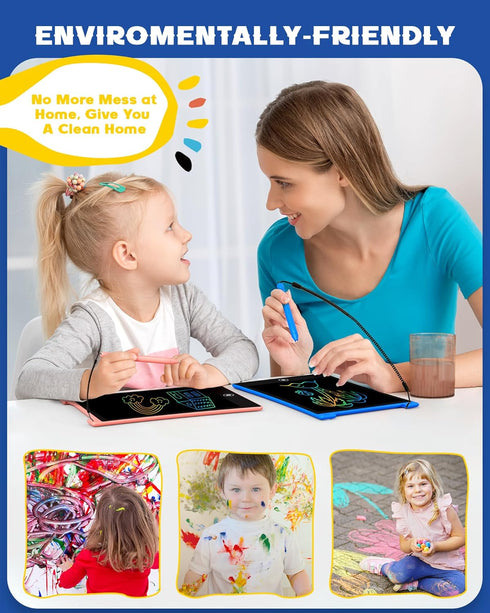 bravokids 2 Pack LCD Writing Tablet with Stylus, 8.5 inch Colorful Doodle Board Drawing Pad for Kids