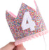 Rainbow Crown - 4th Birthday Party Glitter Crown, Kids Birthday Hats, Baby Photo Props, Little Girls Hair Accessories
