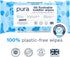 1 60 100% 99% Pura Flushable Toddler Wipes x Wipes, Plastic Free, Water, Hypoallergenic & Fragrance Free, Totally