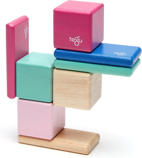 8 Piece Tegu Pocket Pouch Magnetic Wooden Block Set - Blossom