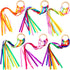 6 Pieces Ribbon Hand Kite Montessori Toy, Creative Waldorf Toy with Wood Ring, Bright Colors for Birthday Party