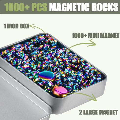 1000+ 2 JUNYANG Magnetic Balls, Mini Magnetic Putty, with Large Smooth Magnetic Beads, Fun Quiet Fidget Toy for Adults