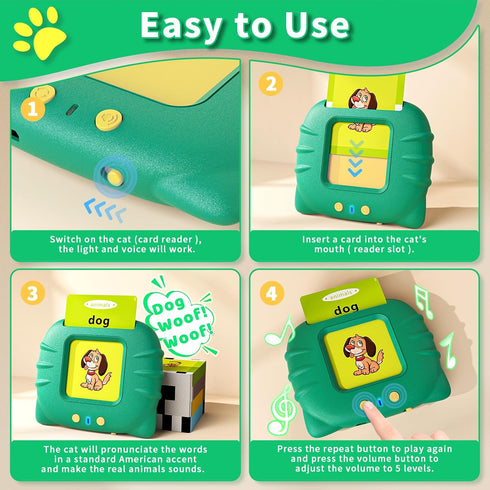 Toddler Toys Talking Flash Cards for 1-6 Year Olds, Autism Sensory Toys for Autistic Children, Learning Educational