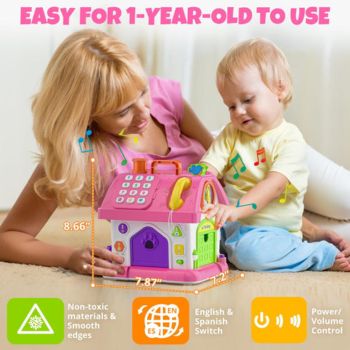 1 1st 12-18 1-2 Hurdaos Montessori Toys for Year Old Girls, Present First Birthday Gifts for One Year Old Girl Baby