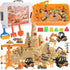 34Pcs Sand Construction Site Kit Sensory Bin Toy for Toddler with 8