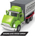 Driven by Battat Micro 1:24 Scale Toy Container Truck with Lights & Sounds for Kids - Realistic Delivery Truck