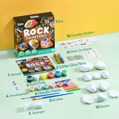 6-12, Set, JOYIN Rock Painting Kit for Kids, Arts and Crafts for Girls & Boys Ages DIY Supplies for Painting Rocks