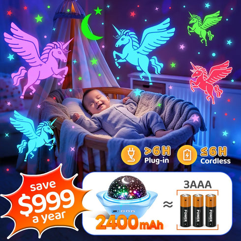 6 Films+78 Projector,360Rotion One Fire Night Light for Kids Easter Gifts, Lighting Modes Ceiling Star