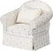 Dollhouse Sofa Armchair - Upholstered Miniature Living Room Chair for 6 inch Dolls, 1/12 Scale