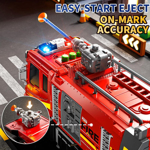 1-3, 1-3 3-5, 6 3-9 Fire Trucks for Toddlers Firetruck Toys for Toddlers Folded Carrier Truck Race Track with Racing