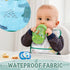 5Pcs 6-24 Zainpe Snap Baby Bibs for Boys Girls Months Waterproof Stain Resistant Feeding Bib with Food Catcher Pocket