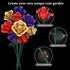 QIFUN Set, 501Pcs Rose Bouquet Flowers Building Red Purple Golden Roses Artificial Flowers Botanical Collection