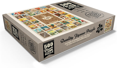 MyPuzzle Coffee Collection: Multi-Image Print, Vintage Poster - 500 Piece Jigsaw Puzzle