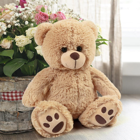 LotFancy 15 inch Teddy Bear Stuffed Animal, Brown Plush Toy, Cute Hugging Gift for Kids