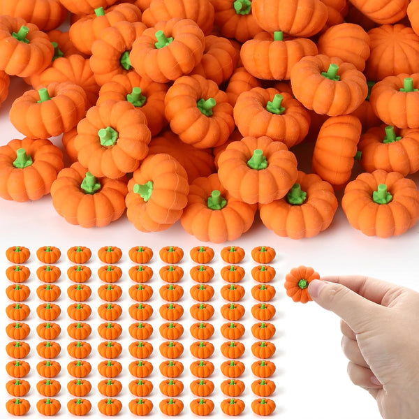 Pumpkin Erasers Bulk Fall Mini 3D Novelty Party Pencil Erasers for Autumn Halloween Party Favors