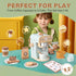 Pithfor Kids Wooden Coffee Maker Toy, Wooden Play Kitchen Appliances & Accessories Toy for Kids Toddlers, Gift