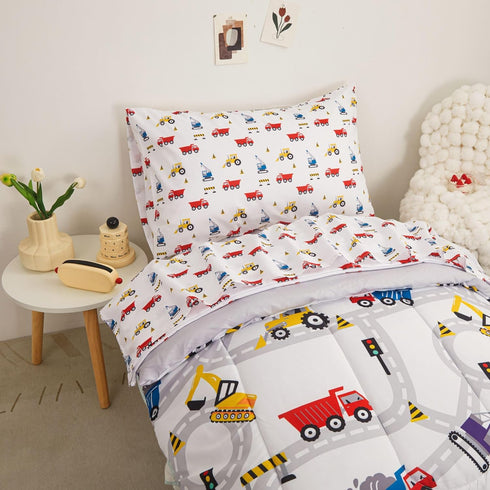 Sets, Set, Set, Viviland Boys Car Toddler Comforter Soft Toddler Bedding Microfiber Toddler Bed Truck
