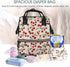 Qewfoju 2 Backpack Backpack Red Cherries Print Diaper Bag Large Capacity Diaper Baby Changing Bags