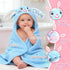 Individz Custom Hooded Bath Towel with Name, Personalized Highly Absorbent Bunny Towels, Baby Bath Towels for Girls