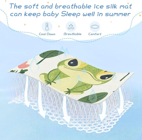 WDdZzyy 28" 52" Flower Wild Beige Frog Cooling Baby Mattress pad Protector x Breathable Crib Bumper Pads for Kids