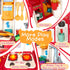 Drmukie Set Playset 3 4 5 Upgrade Toy Kitchen for Kids Toddlers Mini Kitchen with Spray Sink & Realistic Lighting