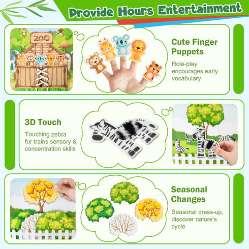 1-3: 1 2-4 Busy Book for Toddlers Busy Board for Year Old Montessori Toys, Quiet Books Toddler Activity Board