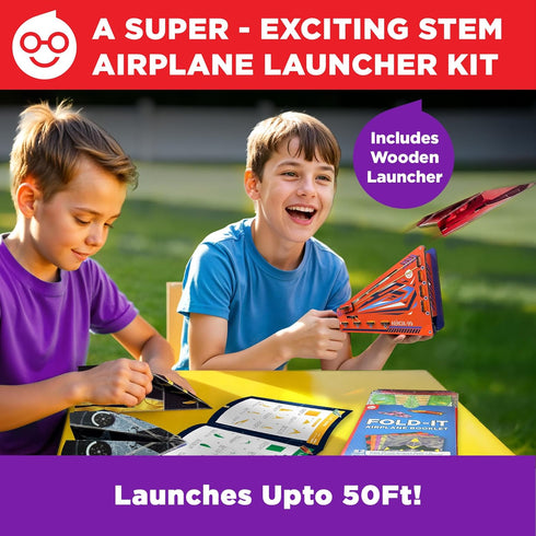 6+ 6-7-8-9-10-11-12 50 Doctor Jupiter Paper Airplane Book Kit, Crafts for Kids Ages | Birthday Gift Ideas for Year Old