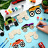 JellyArch 24 Set Pcs Monster Truck Party Favors Unfinished Wooden Truck Painting with Paints Magnets Car Party Favors