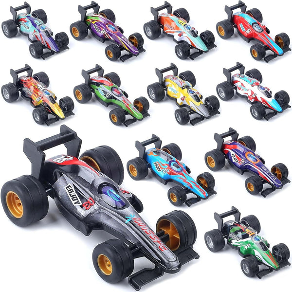 F1 Formula Pull Back Cars Toy Model Set, 12 Pack 1:43 Matchbox Small Race Cars for Toddlers Ages 2-8