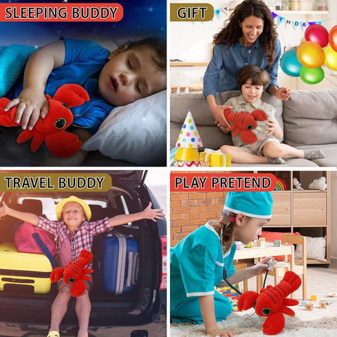 6 Inches DolliBu Red Lobster Stuffed Animal - Super Soft Big Eyes Lobster Plush, Ocean Stuffed Animal Plush Toy