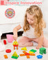 Montessori Toys for 1-3 Year Olds - Wooden Learning Puzzles Shape Sorter Toys for Toddlers Birthday Gifts