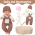 12" 3 UZIDBTO Baby Dolls with Carrier Bassinet,Newborn Alive Doll with Accessories and Knit Clothes Includes